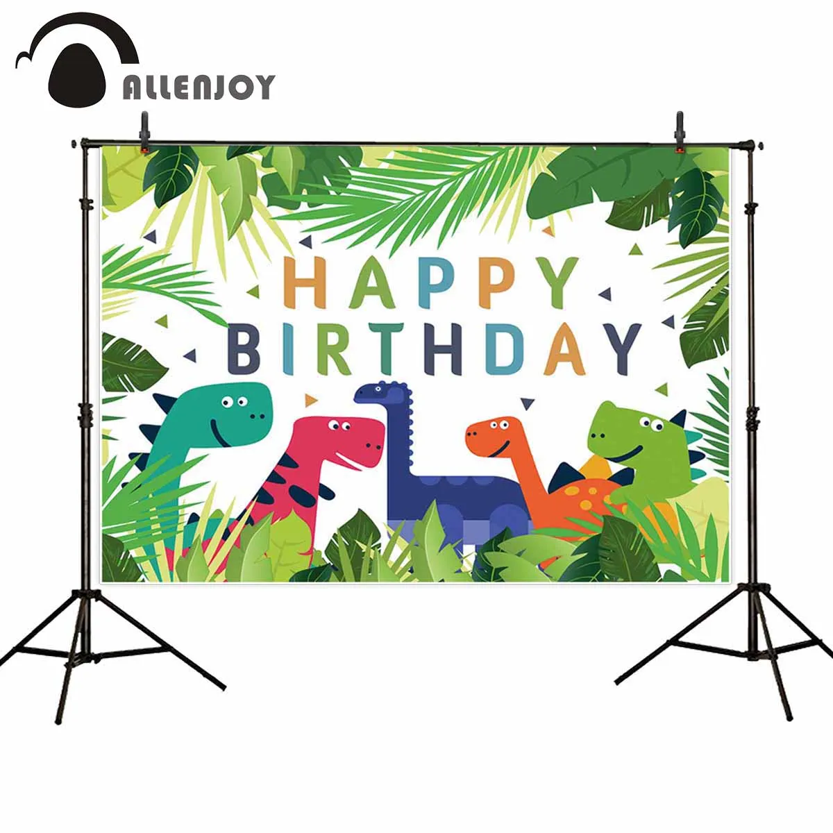 Allenjoy мультфильм Динозавр задняя фотозона баннеры листья вечеринка на день