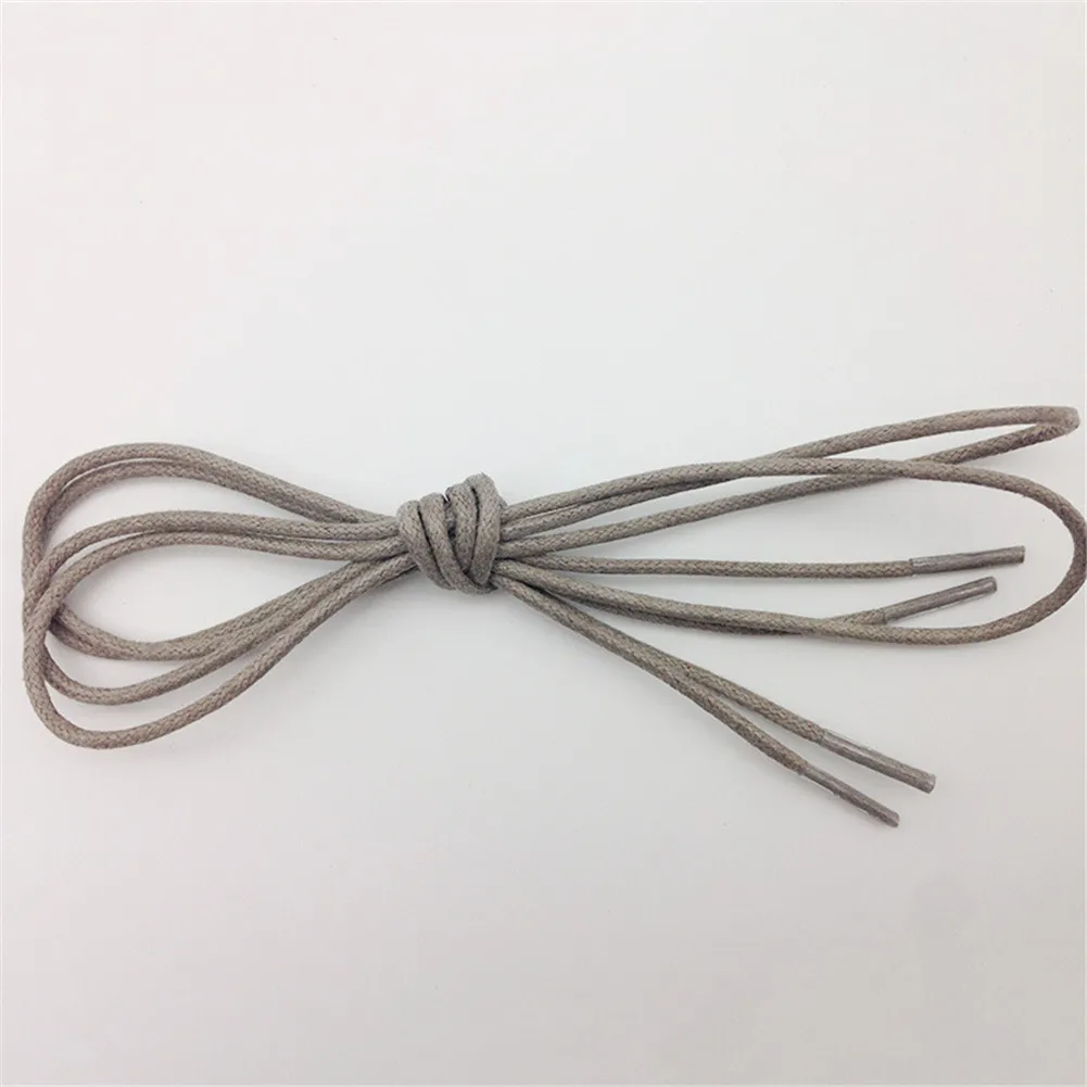 light grey Водонепроницаемые кожаные шнурки, круглый тонкий трос, белые, черные, красные, синие, фиолетовые, коричневые шнурки, высокое качество - Цвет: light grey