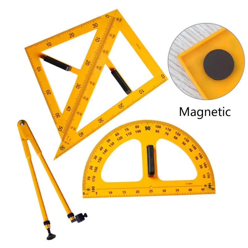 

Multifunction Teaching Ruler Set Triangle Compasses Protractor Measurement Ruler