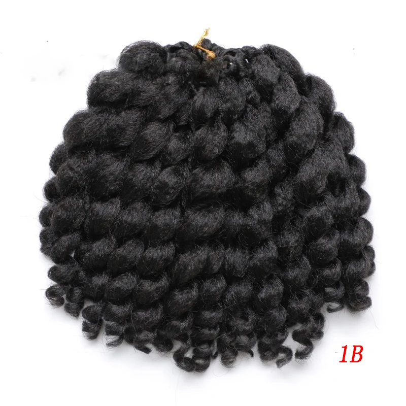 8 дюймов 20 корней Jumpy Wand Curl Twist синтетические вязанные косы ямайский прыжок крючком плетение волос для черных женщин