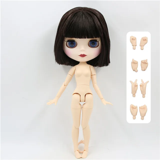 ICY factory шарнирная кукла blyth joint body короткие каштановые волосы матовое лицо 30 см игрушка - Цвет: doll with hands B