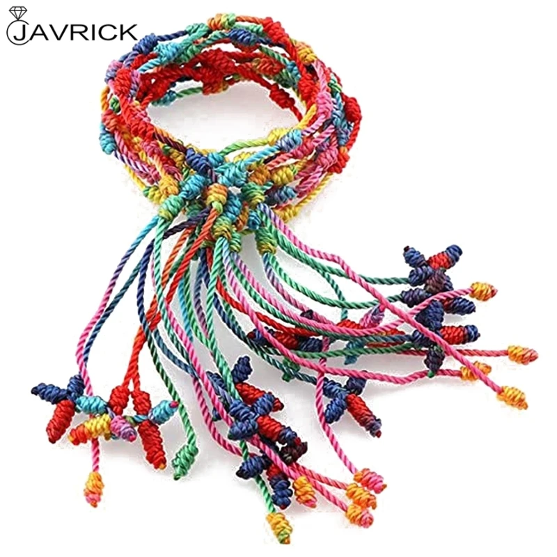 Tibet Bracelet Red Cord Bracelet Adjustable Kabbalah 7 Knot String Cross Amulet for Protection Good Luck 12Pcs bracelet jewelry