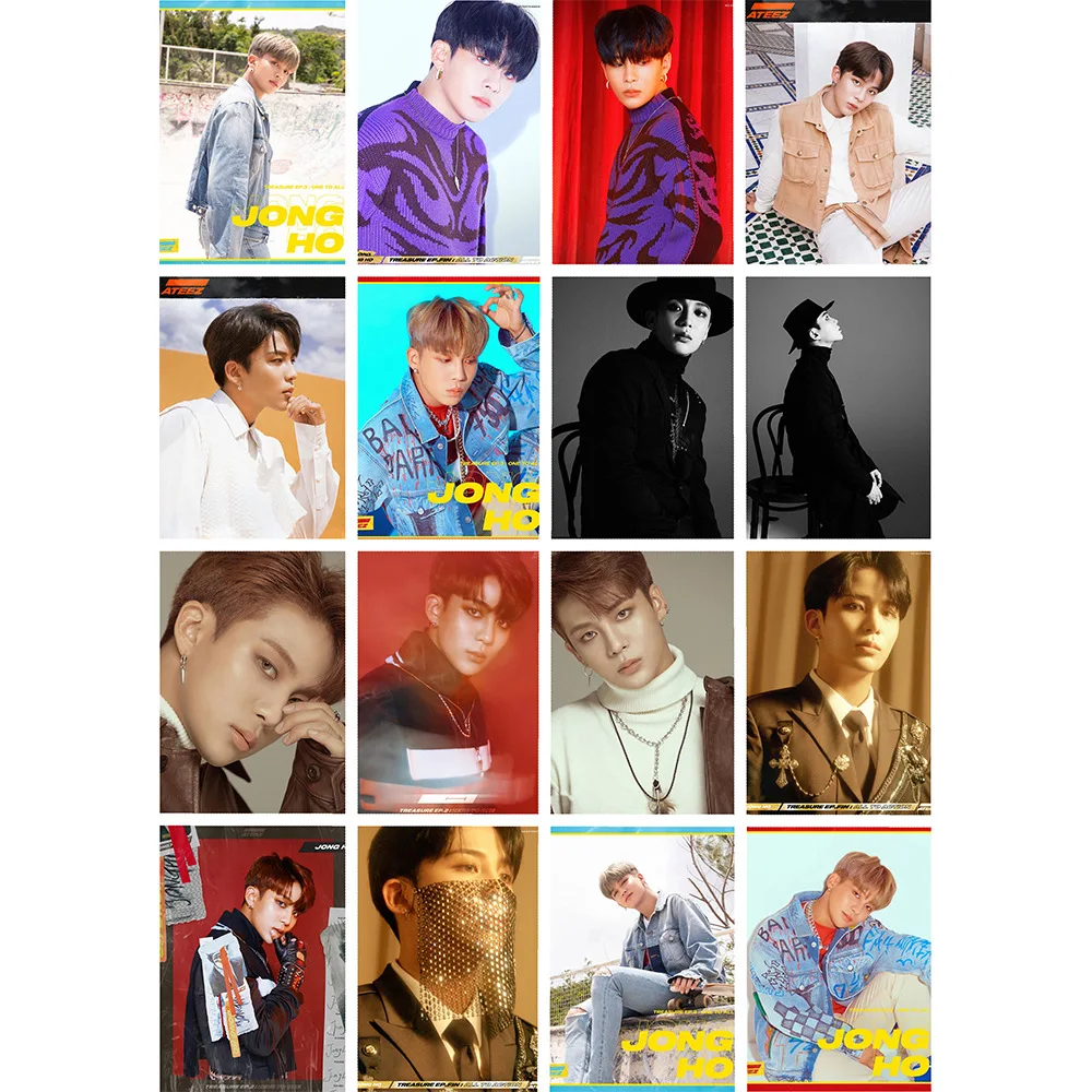 16 шт./компл. Kpop Ateez фотоальбом фото ломо карты плакат K-pop ATEEZ c Новые поступления YEO SANG MINGI - Цвет: JONG HO