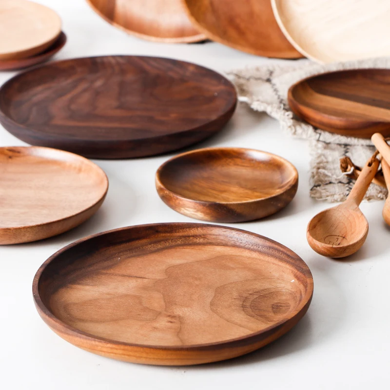 Цельная деревянная тарелка для торта кастрюля фруктовые блюда сервировка