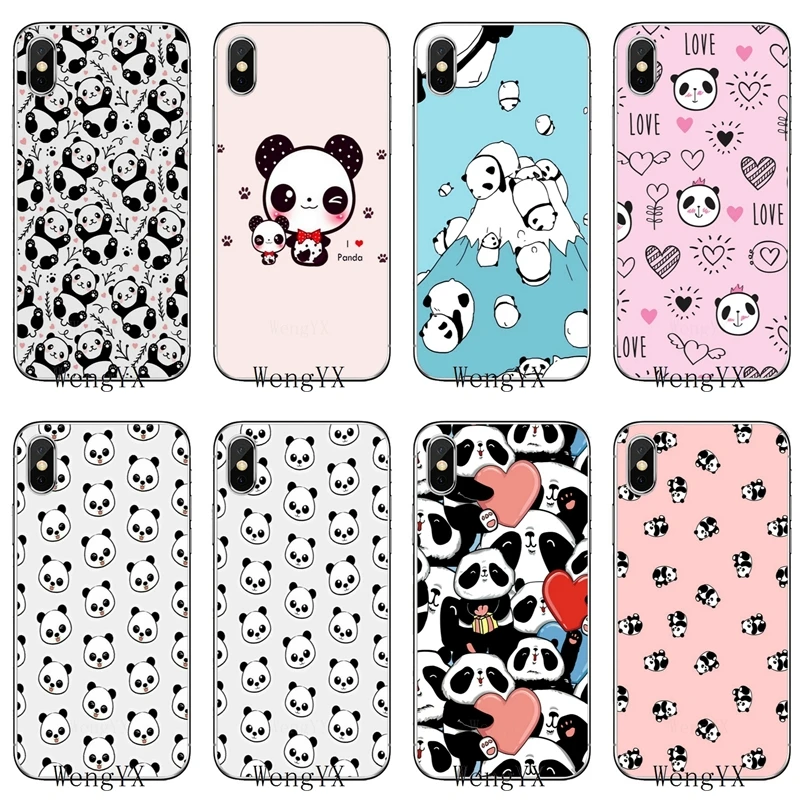 cute panda pattern Heart Lover cover case For Samsung Galaxy S10e Lite S9 S8 S7 S6 edge Plus S5 S4 S3 Note 10 9 8 5 4 mini | Мобильные