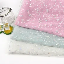 Блестящие пайетки, блестящая Мягкая сетчатая ткань для юбки-пачки, 140 см, X1Y детское платье для свадебной вечеринки, сценического декора, материал ручной работы