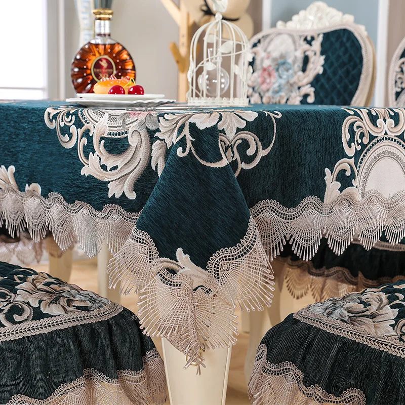 Крышка стула новая кружевная вышивка Европейский китайский обеденный стул