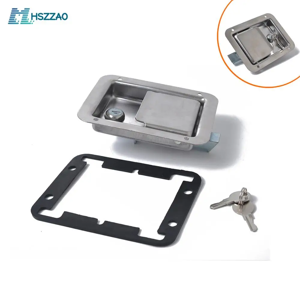 

Stainless Steel Paddle Latch 140MMx108MM & Keys For Tool Box Lock Trailer Caravan Truck RV etc