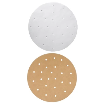 

200Pcs Unbleached Air Fryer Liners, Bamboo Steamer Liners,Silicone Oil Paper Rounds Perfect For 5.3 & 5.8 QT Air Fryers/Baking/