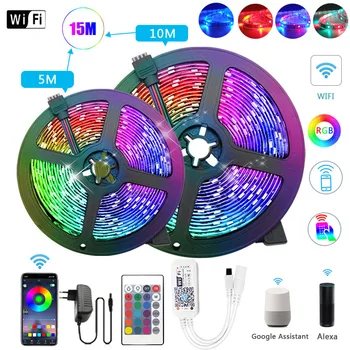 20M Rgb Wifi Led Strip Licht 5M 10M 15M 5050 Smd 2835 Flexibele Lint Luces Led licht Strip Tira Fita Decoratie Wifi Controller 20M Rgb Wifi Led Strip Licht 5M 10M 15M 5050 Smd 2835 Flexibele Lint Luces Led licht Strip Tira Fita Decoratie Wifi Controller