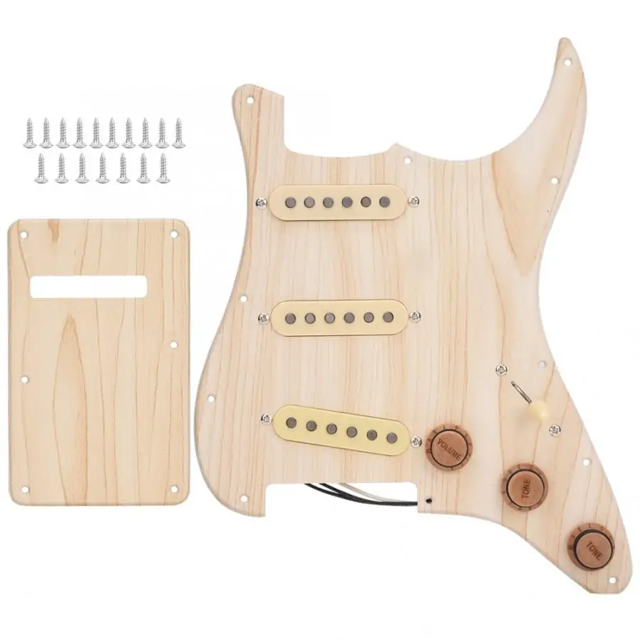 

Natural Wood Grain Electric Guitar Loaded Pickguard Standard SSS Style pickguard For Fender / Electric Guitar