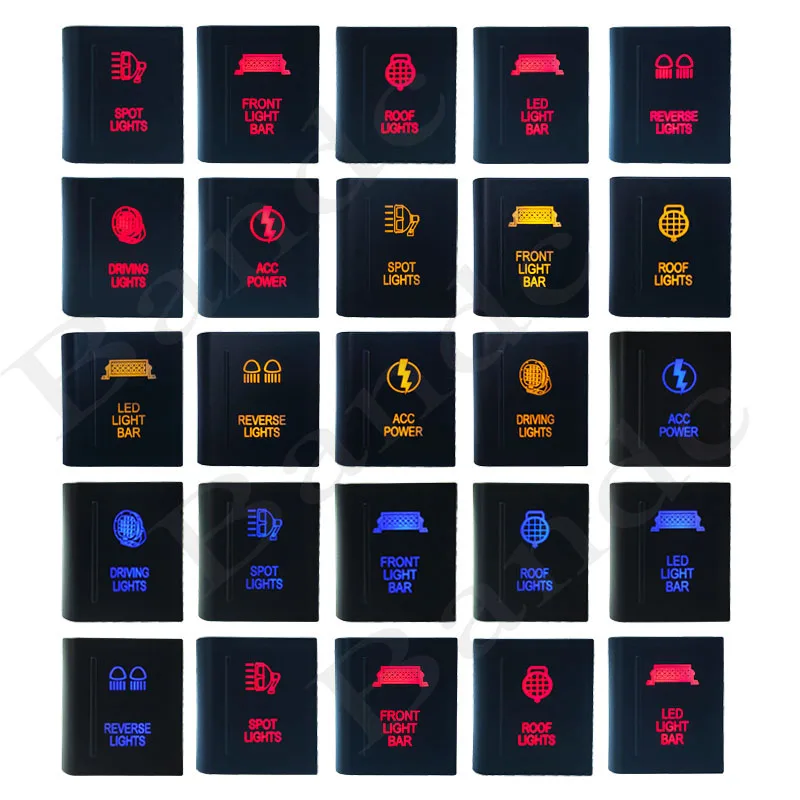 1 Pc 3Amp 12V Blu/Arancione/Rosso Led Interruttore A Pulsante Lato Sinistro Per Vw Volkswagen Amarok, Con Connettore Di Cablaggio, Ricambi Auto