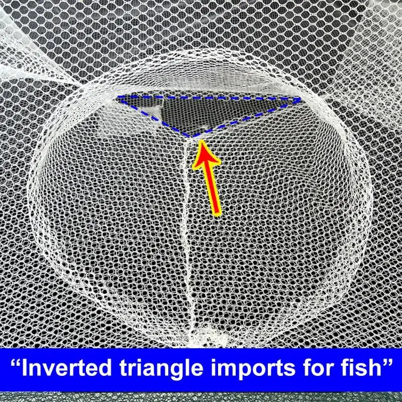 Усиленная 6-8 отверстий Автоматическая рыболовная сетка клетка для креветок нейлоновая клетка для ловли крабов Рыбная Накидная рыболовная сеть литая Складная рыболовная сеть