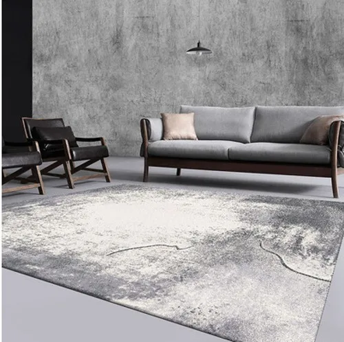 Post Современный стиль абстрактный серый художественный коврик для гостиной, большой размер, скандинавский стиль, украшение дома, машинный тканый прикроватный ковер - Цвет: gray