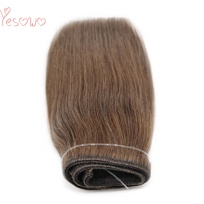 

Yesowo Flip In Malaysian Real Remy Human Hair 100g 8# Light Brown Straight Hidden Secret Wire Finish Line Halo Hair extensions