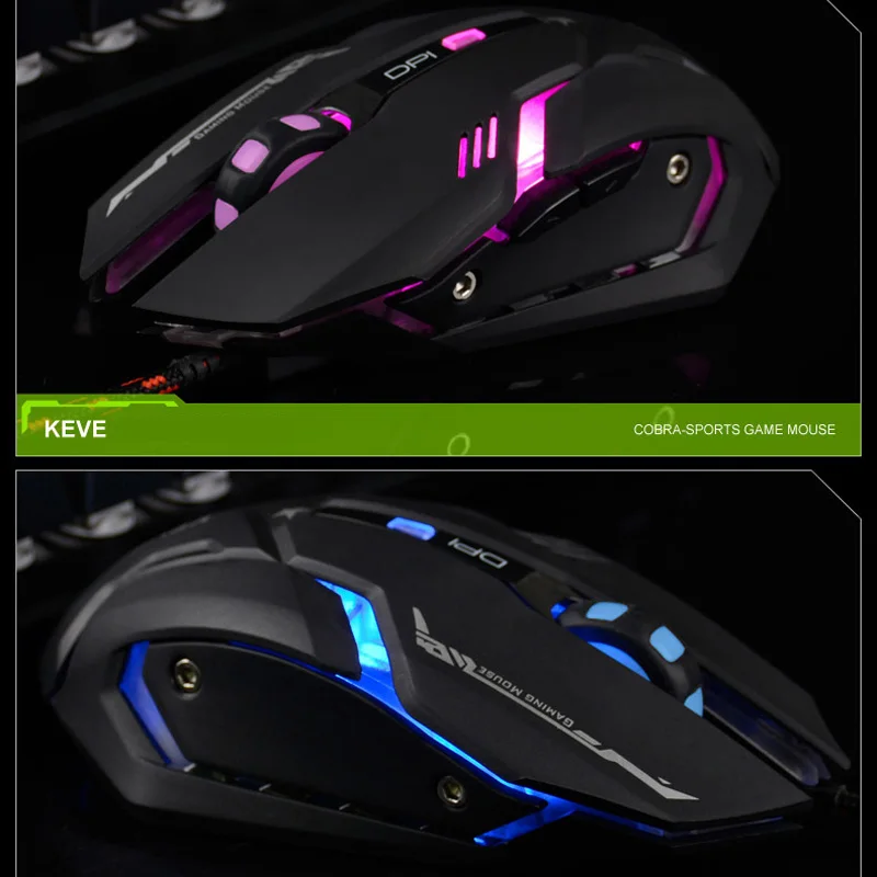 AZZOR Wireless Gaming Mouse Rechargeable 7-color Luminous