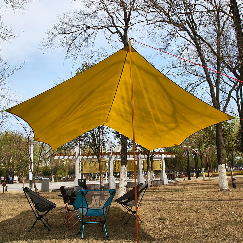ASTA GEAR Lightweight Outdoor Skylight Sunshade and Rain-proof Camping Canopy New Skylight Camping 3.5*4 Silver and Silicon