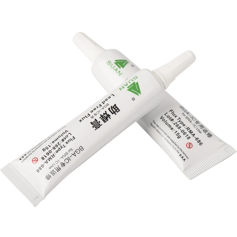 10cc Original Solder Paste Flux Lead Free AMTECH RMA-686 Advanced Oli Flux for Solder No-clean Soldering Flux for BGA SMT Rework low temp welding rod for steel