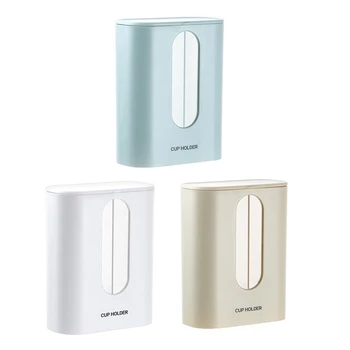 

Household Disposable Paper Cup Holder Water Dispenser Dustproof Cup Holder Wall Mount Double Tube Paper Cup Rack