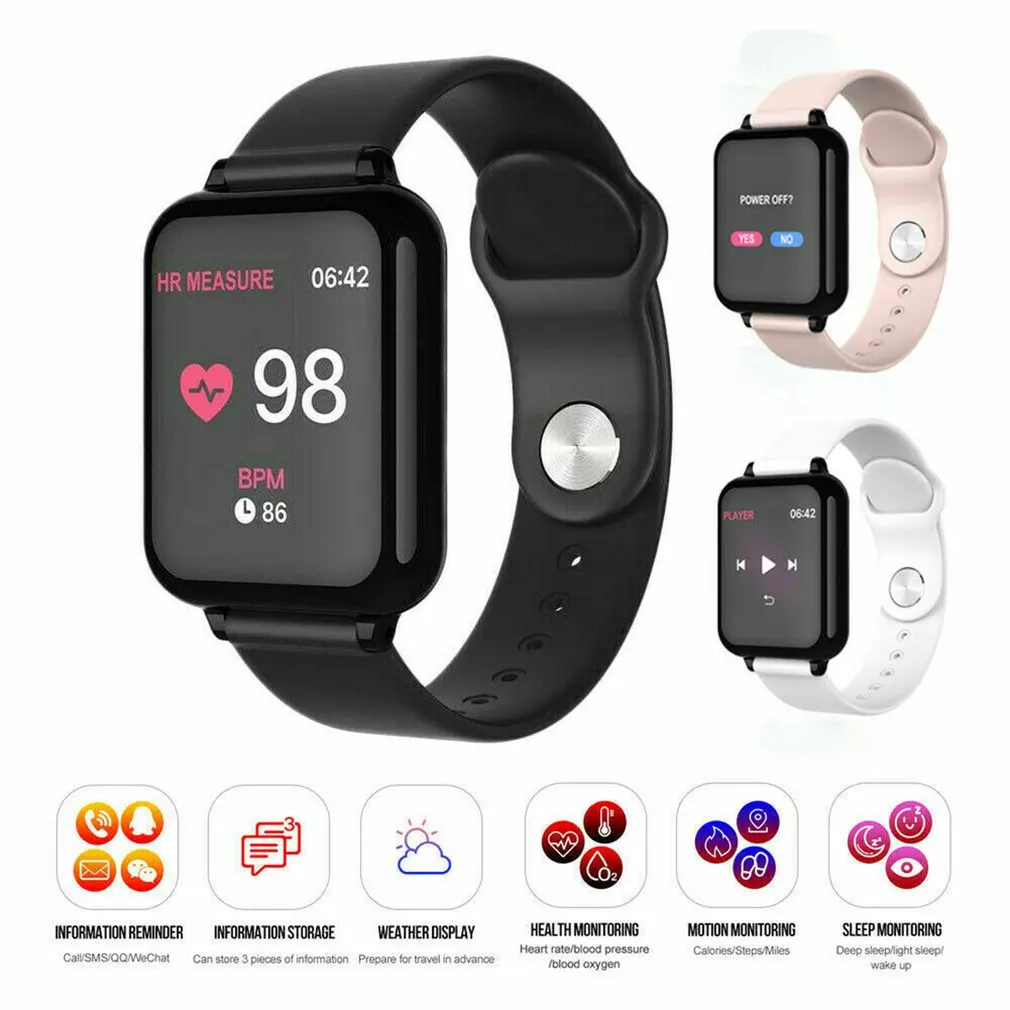 

Sport Smart Watch Waterproof Watch Heart Rate Monitor Sports Bracelet Reminder Function Smart Wristband