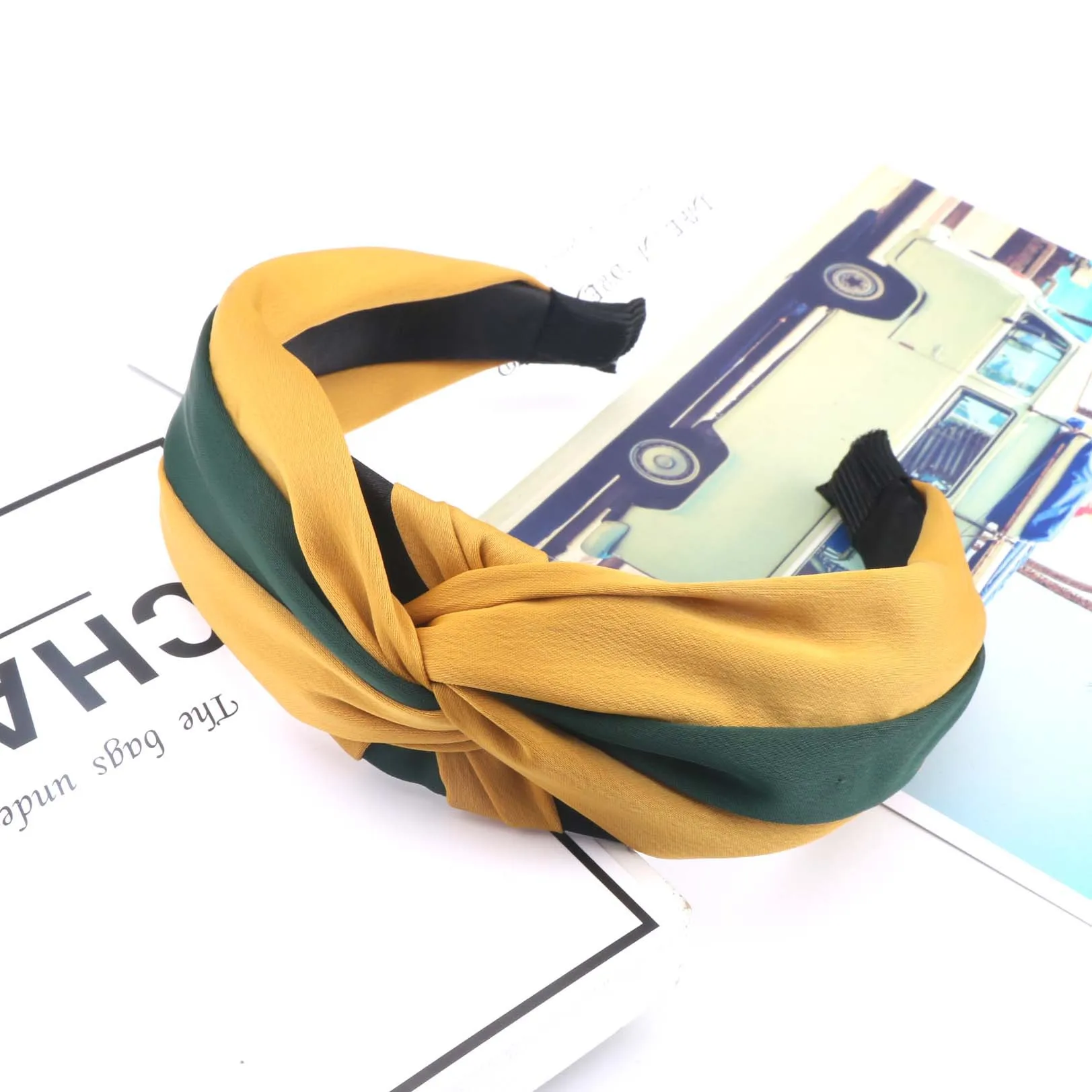 50 шт./Партия DIY мульти ткани простой контрастный цвет Повязка На Голову Галстук Узел полоса крест Расширенная повязка для волос Инструменты для укладки HA849