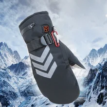 Мужские электрические аккумуляторные 7,4 V уличные велосипедные зимние теплые лыжные Светоотражающие трехскоростные перчатки для скалолазания с подогревом