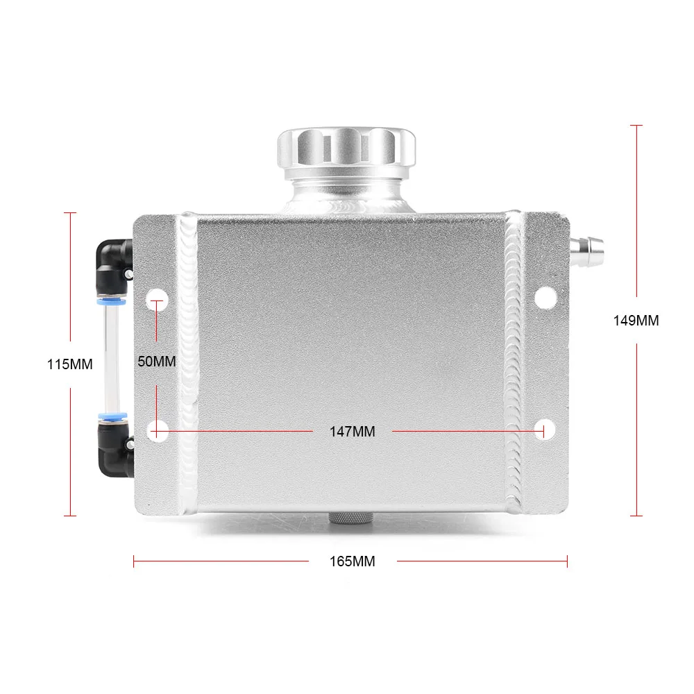 Универсальный 1Л алюминиевый сплав двигатель маслоуловитель может дышащий резервуар перелив радиатора бак алюминиевый радиатор для охлаждения