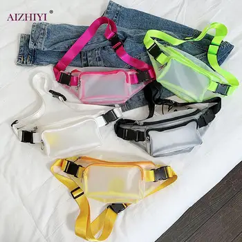 

Fashion Women Fanny Chest Belt Bag PVC Transparent Shoulder Crossbody Bags Zipper Female Outdoor Travel Waist Purse
