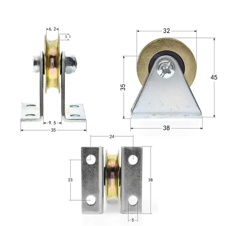 Alipis 4 Pz Puleggia Cuscinetto Porta E Finestra Rigido Per Impieghi - Foto 4