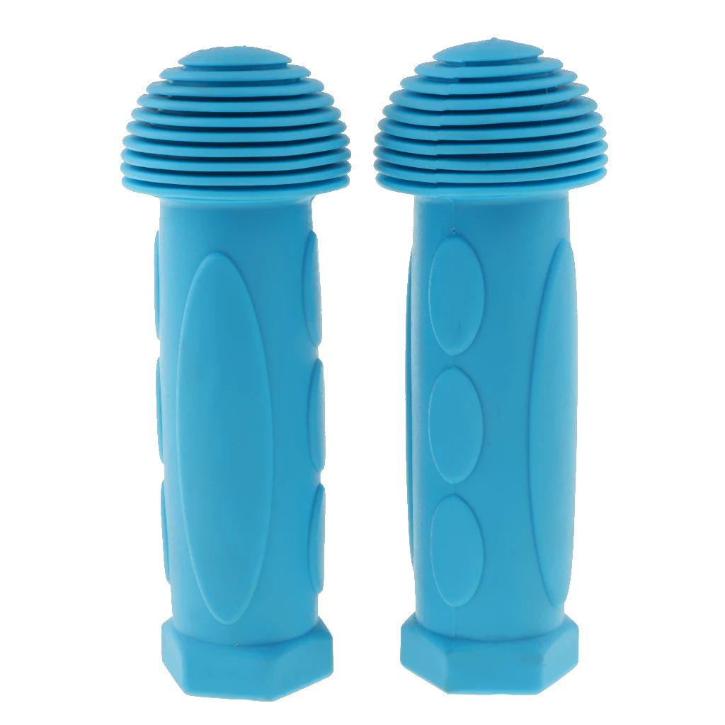 Bike Bicycle Grips Soft Rubber Handlebar Grip with Safe Bar End Pads for Balance Bike Stroller and Scooter