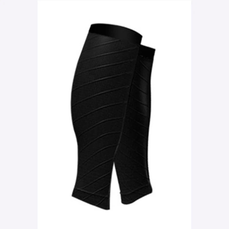 black Спортивные защитные компрессионные гетры для бега, велоспорта, унисекс, дышащие, спортивные, с поддержкой защиты - Цвет: black