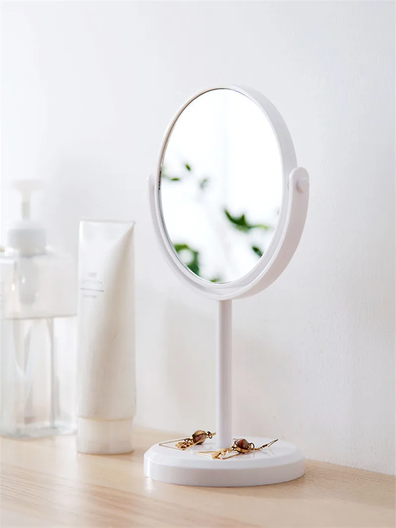 Двойное настольное дамское зеркало настольное увеличение принцесса зеркальный шкафчик круглый маленькое зеркало для макияжа