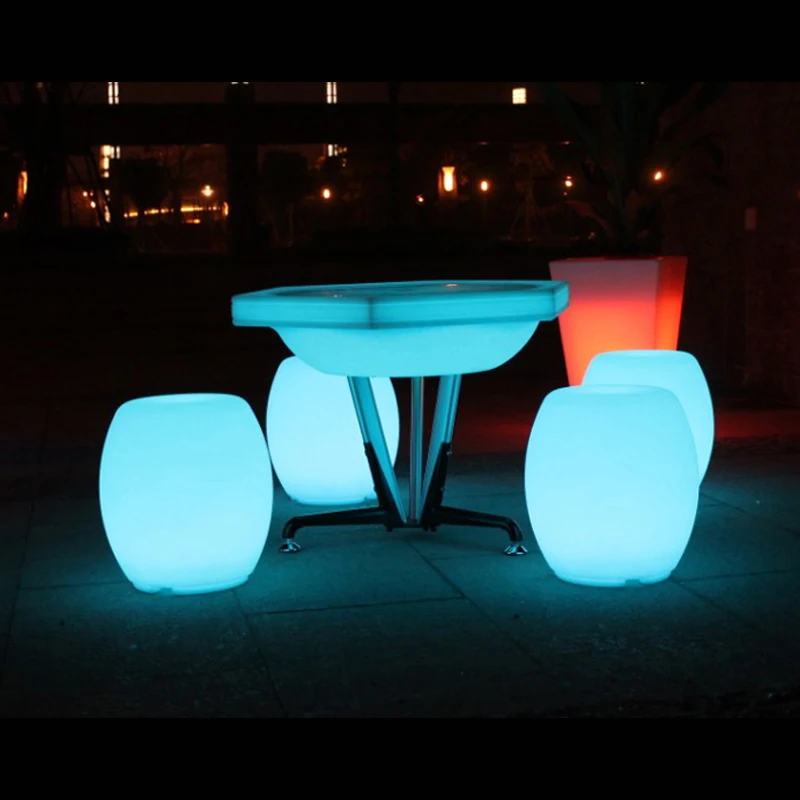 LED Home Bar Stool Chairs Glowing 16 Color Changing RGBW Lighting Rechargeable Waterproof IP65 for Party Event 1pc