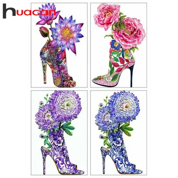 

Huacan 5d Diamond Painting Full Square/Round Drill Flower Diamond Embroidery Cross-stitch High Heels Diamond Art