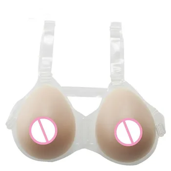 

2400g Beige Fake Boobs Intimates Fake Breast Realistic Silicone Breast Forms Shoulder Straps Bra Crossdresser Shemale Artificial