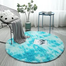 Alfombra redonda esponjosa para sala de estar, decoración del hogar, dormitorio para niños, decoración de suelo, salón, pila más gruesa