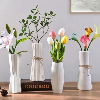 

Nordic Minimalist White Ceramic Flower Vase Home Decoration Modern Art Flower Vase Plant Holder Desk Hydroponics Room Decor