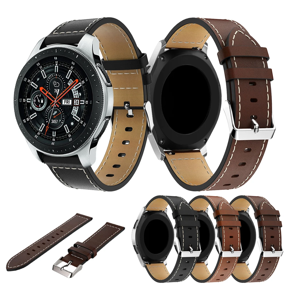 

22mm business Leather wrist bands Strap for Samsung Gear S3 bracelet for huami amazfit stratos 2 2S bracelet replace accessories