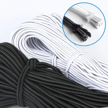 

Wholesale 1MM/2MM/3MM White/black Round Elastic Rubber Bands Elastic Rope wedding Garment Elastic Tape for DIY Sewing Accessorie