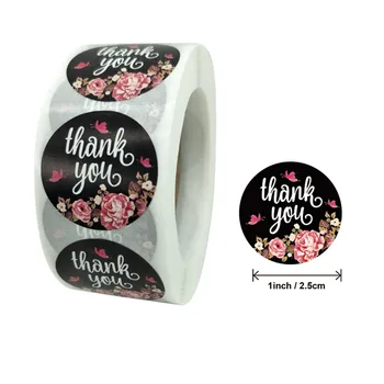 

500pcs/roll Flower Sticker Thank You Sticker Seal Labels Round Reward Scrapbooking For School Teacher Cute Stationery Supplies