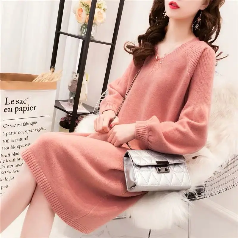 

spring/autumn women sweaters computer knitted sweates pullovers women high elastic clothing v-neck mid-long maternity sweaters
