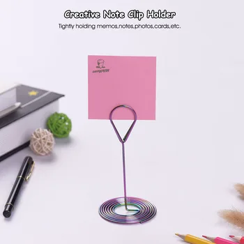 

4pcs Colored Metal Note Clip Holders Photo Picture Holder Desktop Decor Office Binding Supplies