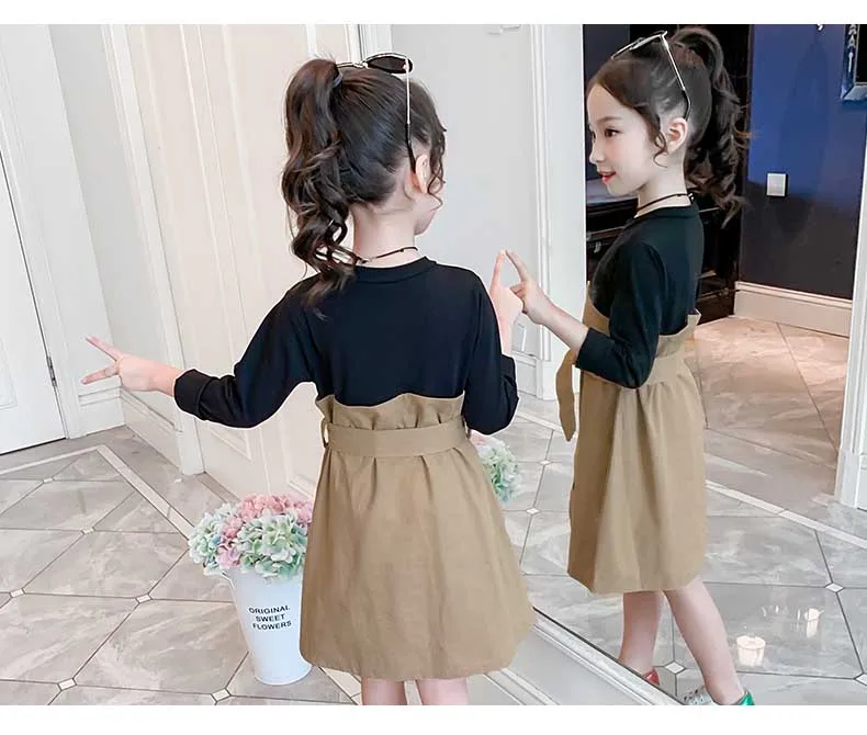 School New Girls Dresses 2019 Teenage Children Patchwork Dress Autumn Spring Girl Dress Baby Princess Dress Toddler Clothes (6)