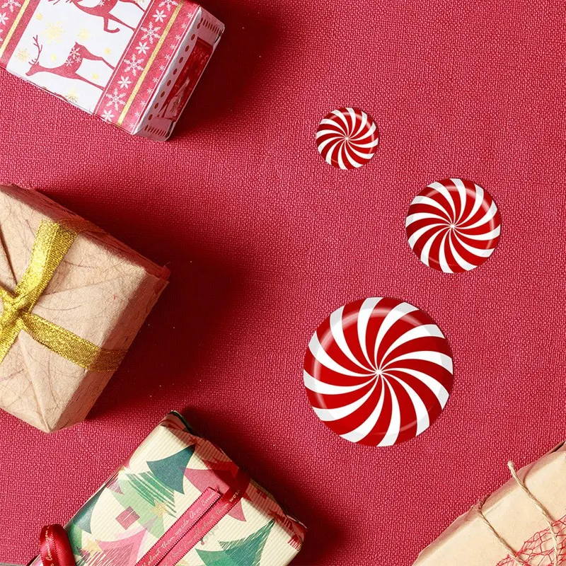 12 штук мятных наклеек на пол для рождественских конфет вечерние украшения