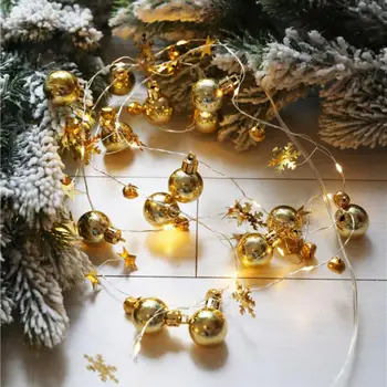 

Christmas Tree String Lights Led Lights String Pine Cone Needles Copper Wire Fairy Lights Ins Bells Garland Decor 2m Holiday NEW