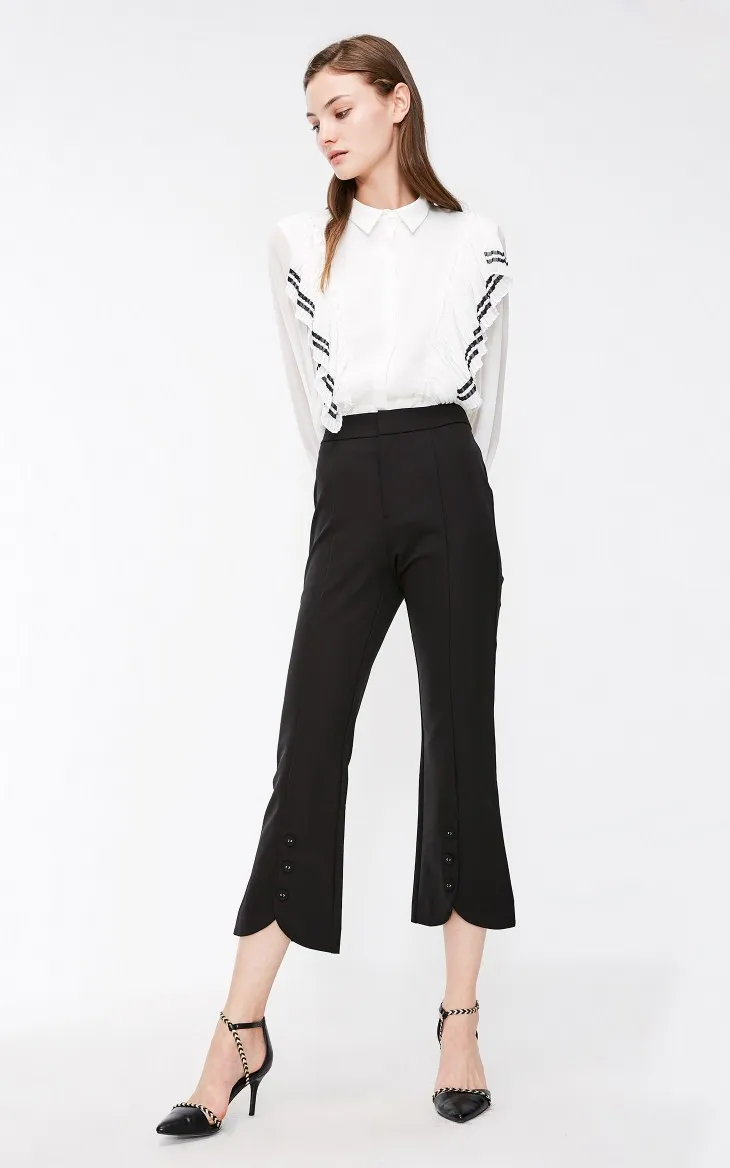 Vero Moda/Новое поступление 2019 года; стильные женские брюки-Капри с разрезом на талии; повседневные брюки-Капри; 31836J551