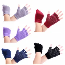 Перчатки с открытыми пальцами для йоги, противоскользящие, хлопковые, дышащие, для упражнений, бодибилдинга, 1 пара