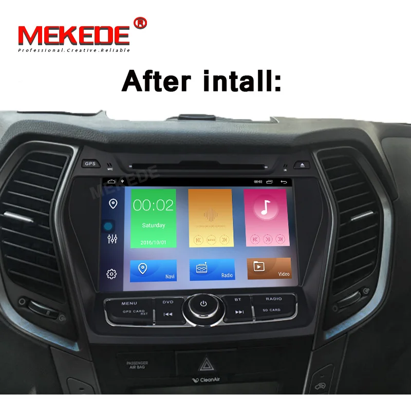 Best MEKEDE HD DSP 2G RAM Android 9 SCREEN AV Output CAR DVD PLAYER For Hyundai IX45 Santa fe GPS player navigation radio stereo 5