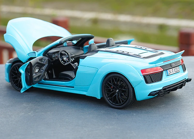 Авторизованный подлинный 1/18 масштаб Audi R8 V10 plus R8 литой синий автомобиль модель на день рождения/Рождество подарок, коллекция