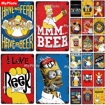 

Beer Metal Sign Vintage Plaque Alcohol Tin Sign Plate Wall Decor For Bar Club Man Cave Art Duff Beer Poster Custom